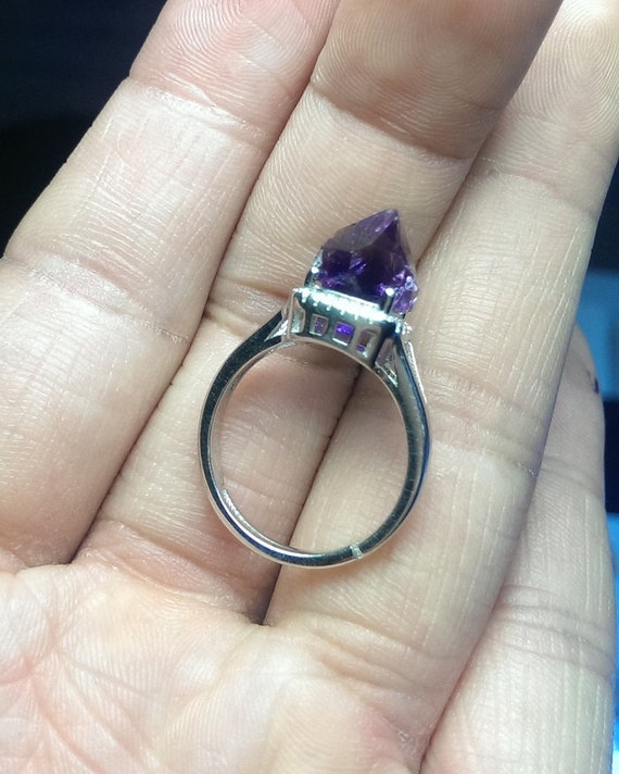 amethyst ring,handmade ring, 925silver ring,quartz ring,crystal ring,girl  friend ring,mother ring,natural stone ring,birthday gift