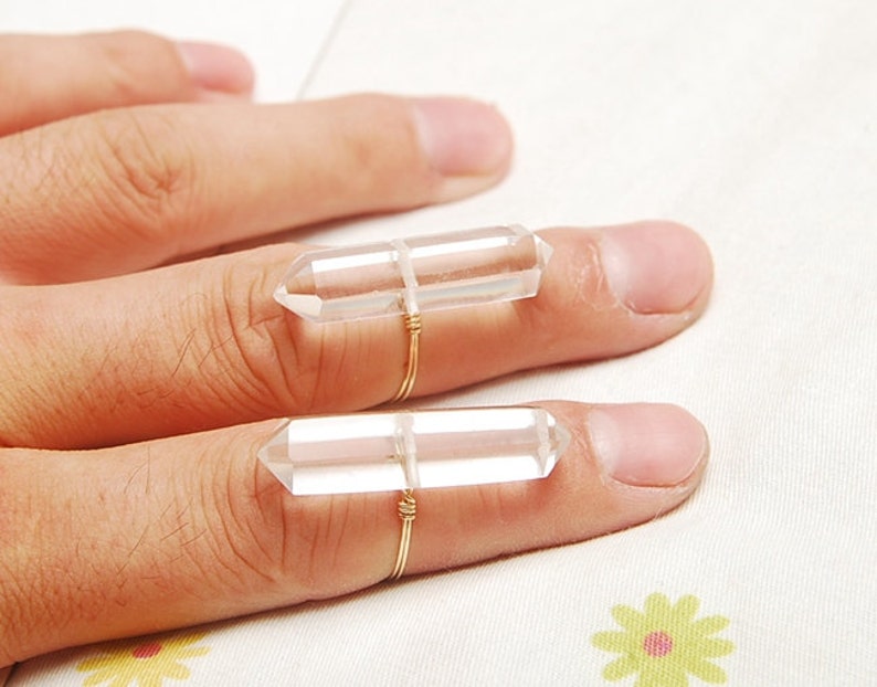 Crystal ring wholesale natural crystal ring crystal quartz Etsy