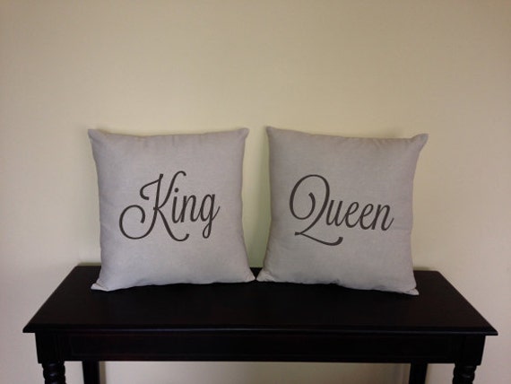 King Queen Decorative Pillow Covers For Home And Showers His Etsy Amazing King And Queen Decorative Pillows King Queen Decorative Pillow Covers For Home And Showers His Etsy Amazing King And Queen Decorative Pillows