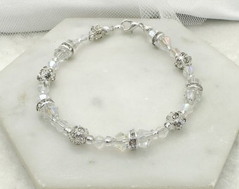 Crystal & Diamante bead Bracelet | Crystal Bridal Bracelet | Jewellery Set available | Sparkle