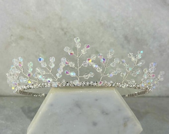 Crystal Branch Tiara: Silver Plated Flower Girl Headpiece