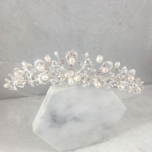 Freshwater Pearl & Diamante Wedding Tiara | Traditional Bridal Tiara | Esme Tiara