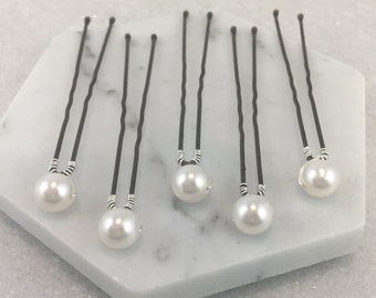 Set of 5 Pearl Hair Pins | Made to Order in Choice of Pearl Colours | Wedding Hair Grips | Bridal Hair Pins