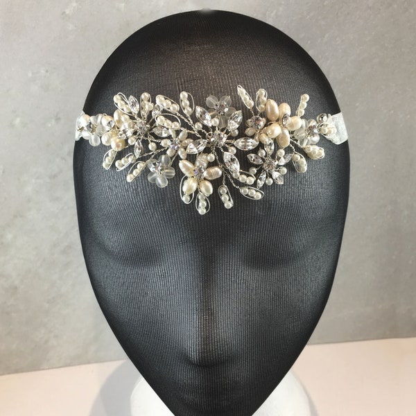 Boho Headpiece | bridal forehead headpiece | Wedding Forehead Jewellery | Forehead Tiara | Alternative Wedding Headpiece | Gatsby Brow Band