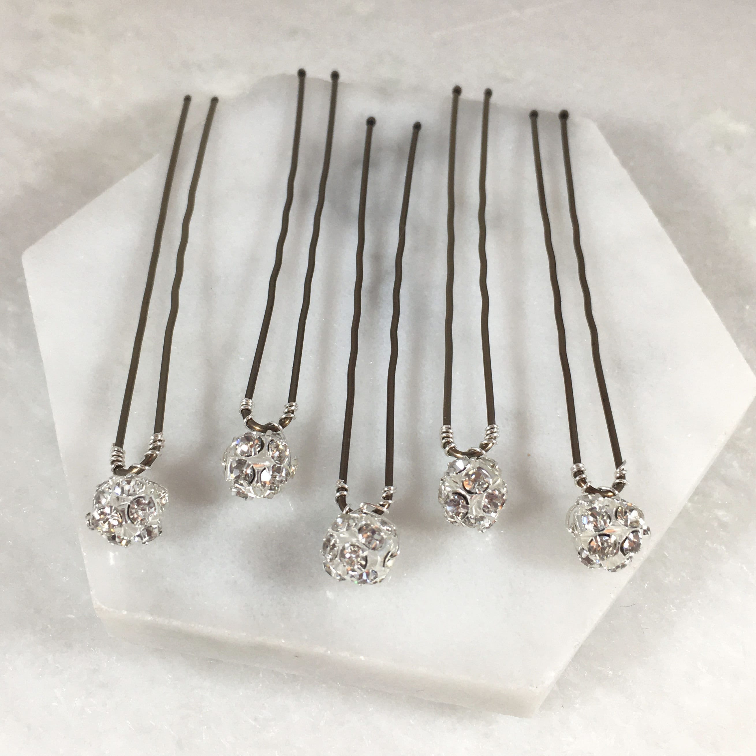Set of 5 Crystal Rhinestone Hair Pins Made to Order in Etsy UK