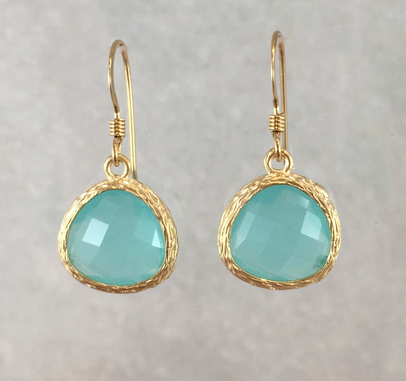 Mothers Day Jewellery Birthday gift Aquamarine March Birthstone Earrings Choice of 2 Colours Mothers Day Gift Birthstone jewelry