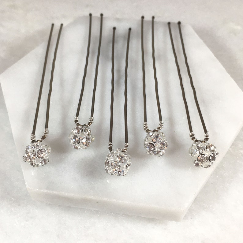 Set of 5 Crystal Rhinestone Hair Pins Made to Order in Etsy UK