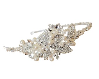 Pearl & Diamante Side Detail Wedding Headband