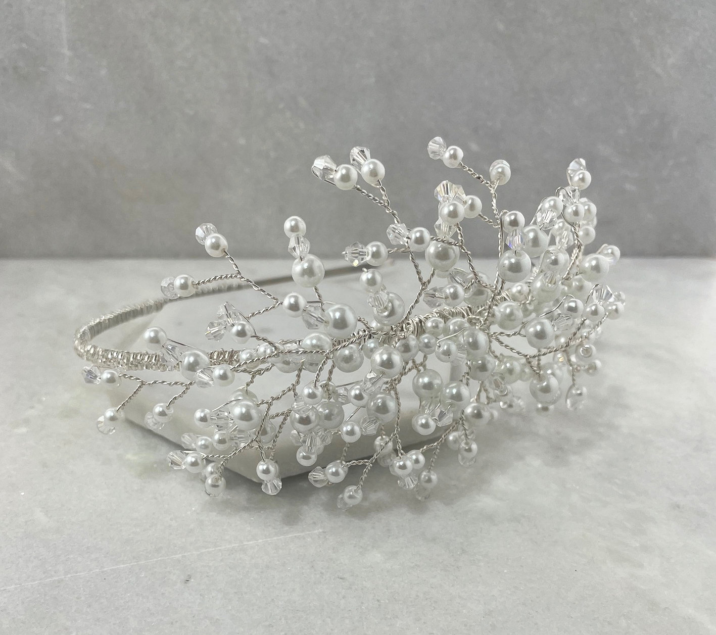 Pearl & Crystal Wedding Headband: Silver Bridal Hair 