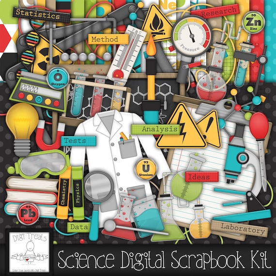 Science Digital Scrapbook Kit. Science Themed Scrapbook Kit - Etsy UK