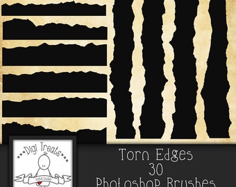 Torn Edges Photoshop Brush Set (30 brushes) High Quality 300dpi ~ Instant Download.