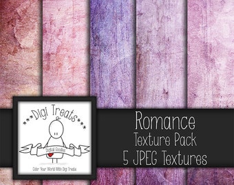 5 Digital Textures, Romance Textures, JPEG, Photography Textures, Scrapbook Paper, Backgrounds, 12"x12" *Instant Download*