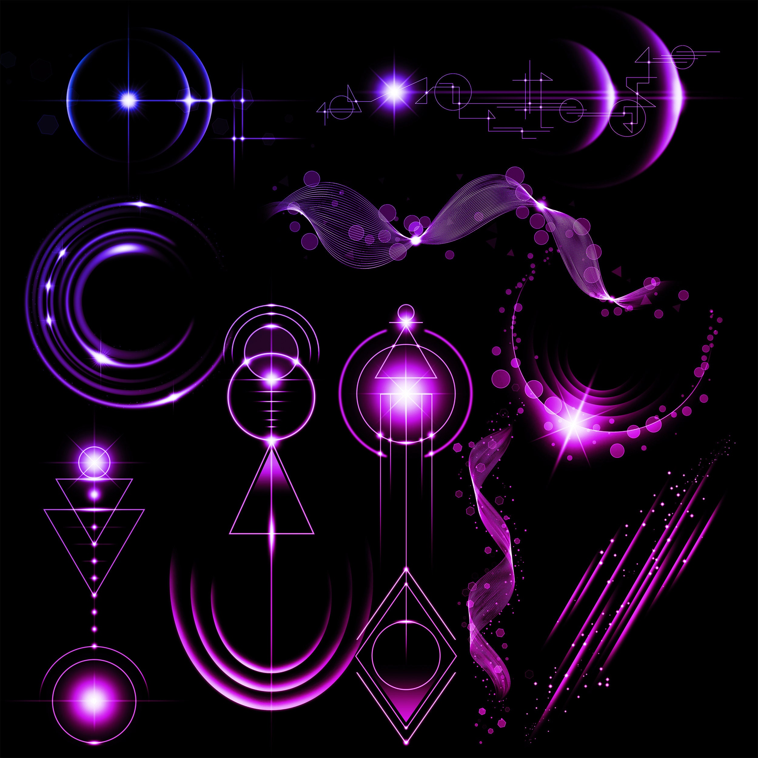 Glow Lights Brush Set 40 Brushes High Quality Etsy UK