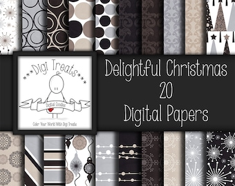 Delightful Christmas, Digital Scrapbook Paper, 12x12, Christmas paper, Scrapbooking, Card Making, *Instant Download*