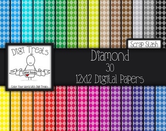 Diamond, Scrap Stash digital scrapbook paper pack. 12"x12" (jpeg) digital papers, backgrounds ~ ***instant download***