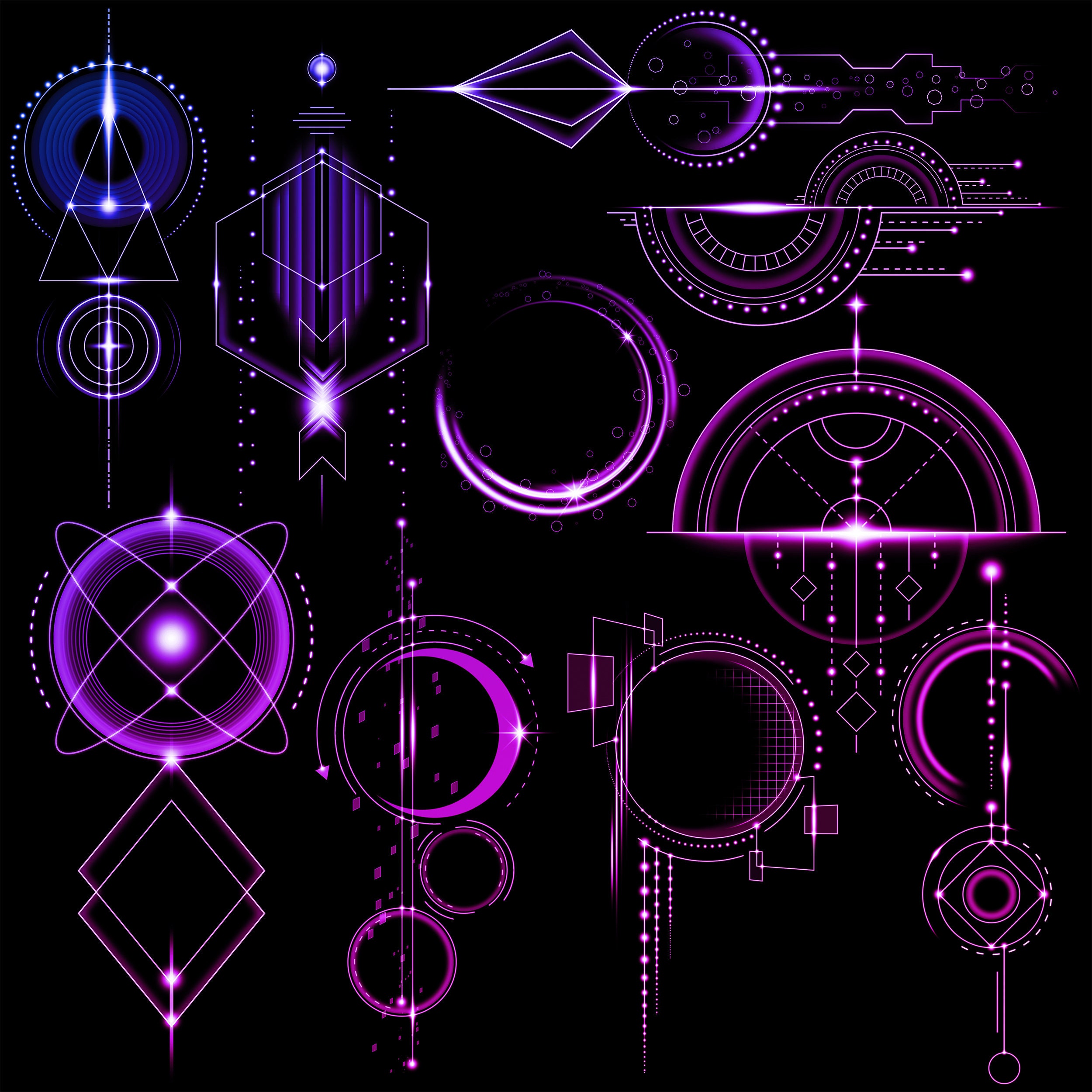 Glow Lights Brush Set 40 Brushes High Quality Etsy