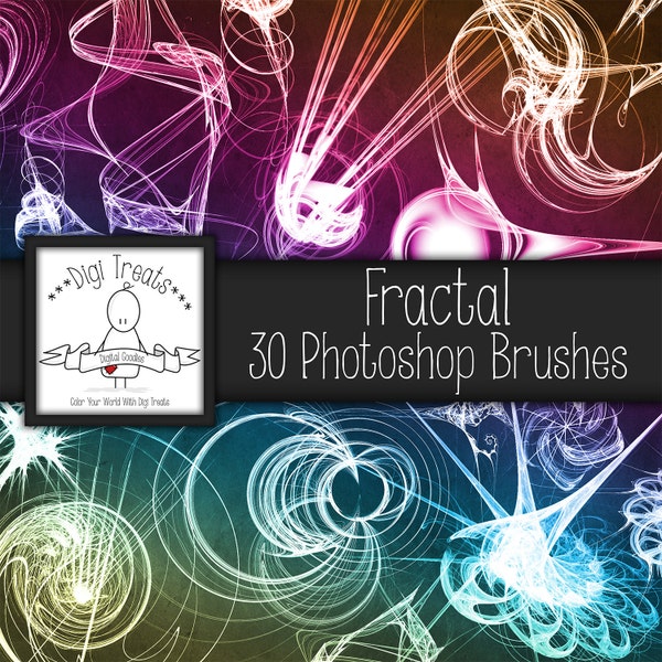 Fractal Photoshop Brush Set (30 brushes) High Quality ~ Instant Download.