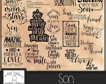 Son Word Art, Scrapbooking, Card making, Photo Overlay Word Art, Son Themed, Fun Quotes & Phrases,