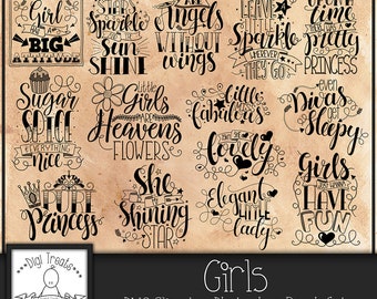 Girls Word Art, Scrapbooking, Card making, Photo Overlay Word Art, Girls Themed, Fun Quotes & Phrases,