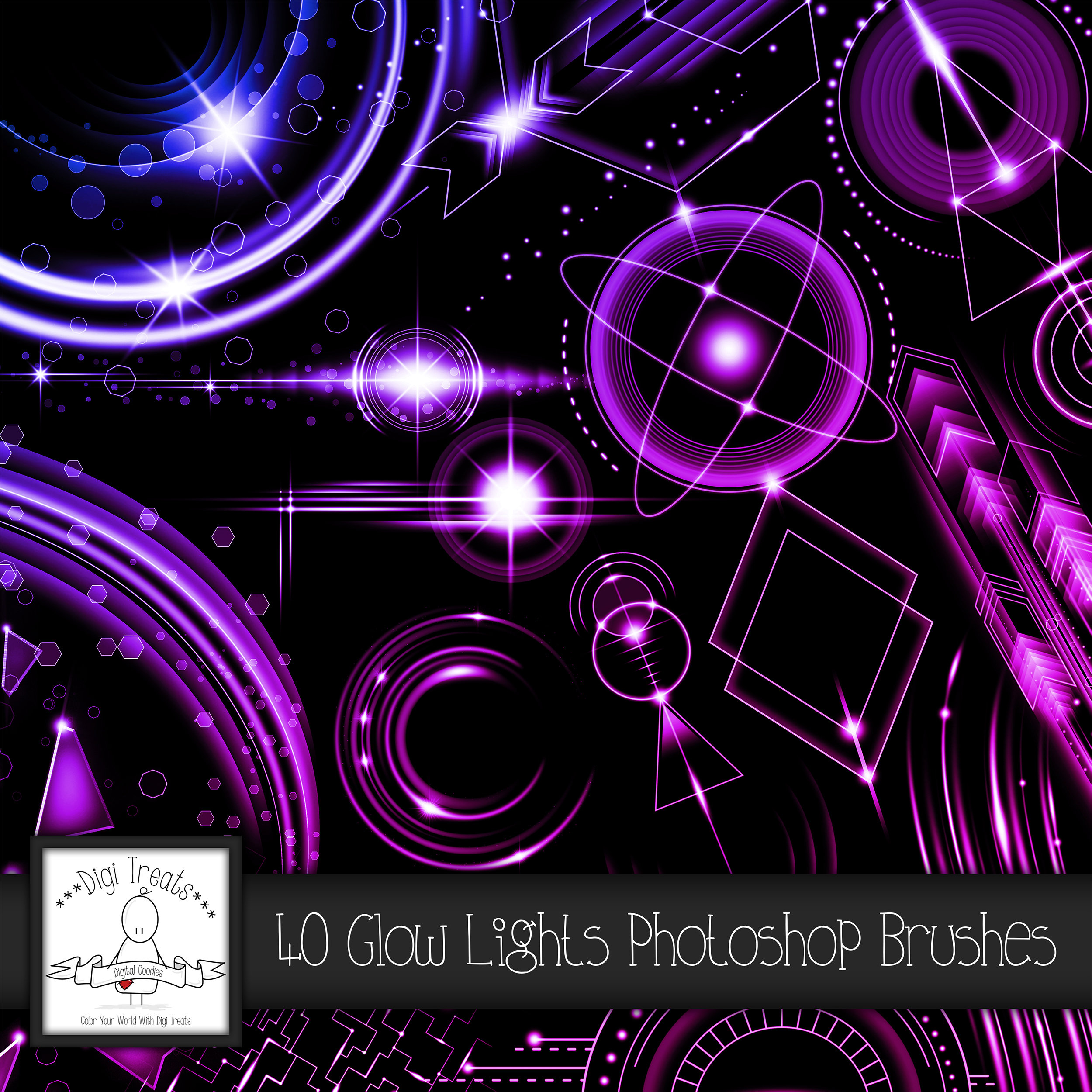 Glow Lights Brush Set 40 Brushes High Quality Etsy