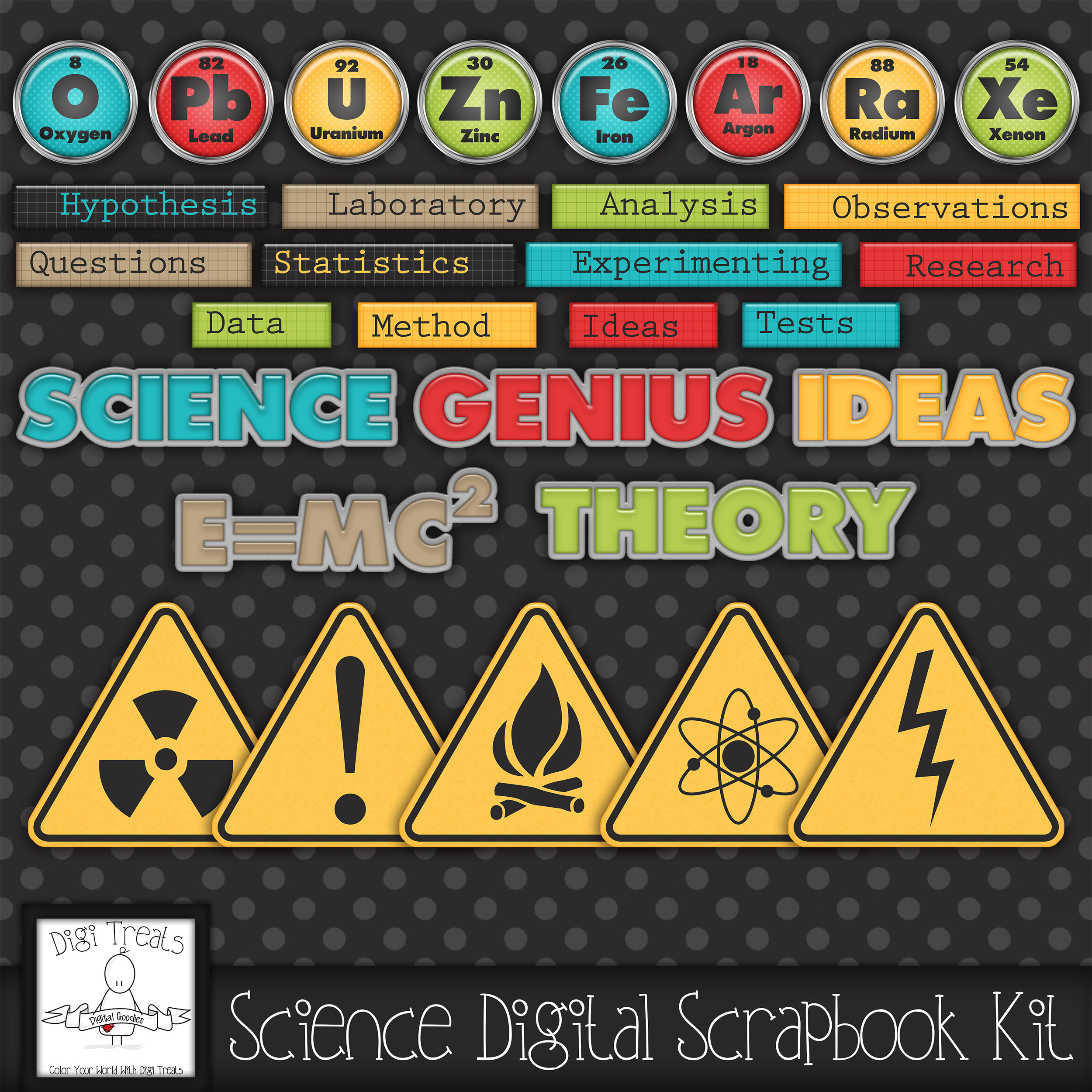 Science Digital Scrapbook Kit. Science Themed Scrapbook Kit Etsy UK