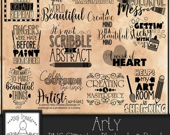 Arty Word Art, Scrapbooking, Card making, Photo Overlay Word Art, Art and Craft Themed, Fun Quotes & Phrases,