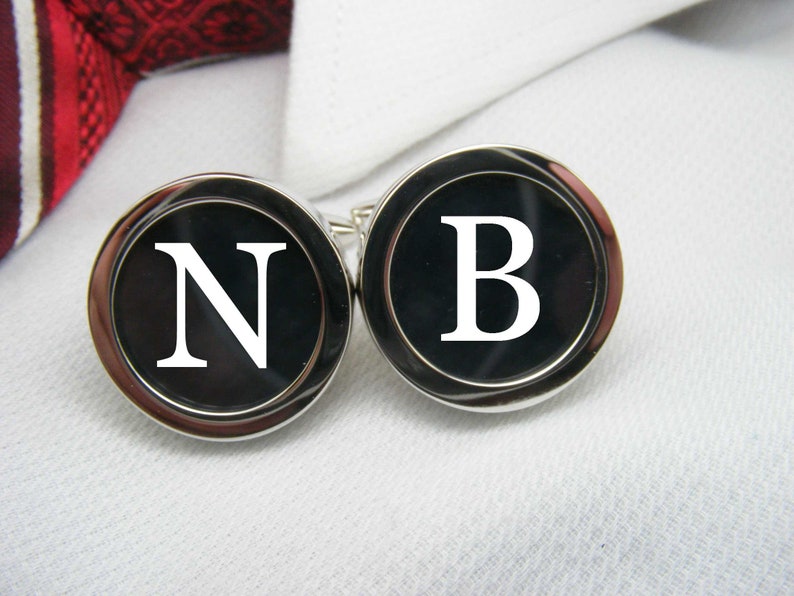Single Initial Monogram Cufflinks Single Letter Cufflinks Etsy