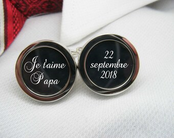 Je t'aime Papa - Cufflinks - French Cufflinks
