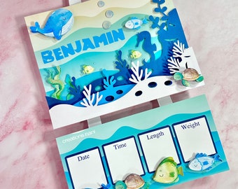 Under the Sea Nursery Decor |  Under The Sea Baby Shower | Birth Announcement Sign | Nursery Name Sign | Hospital Door Hanger | Sea Animal