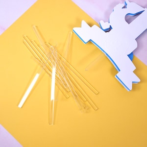 4.5 Inch Acrylic Cake Topper Sticks  | Personalized Clear Cake Sticks for Crafters | Unengraved Sticks for Cake & Cupcake Toppers Support