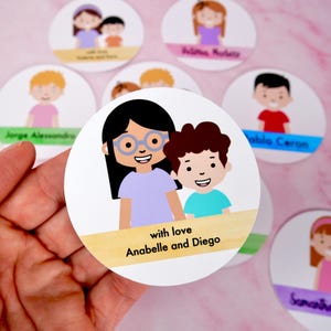 Aangepaste cadeaukaartjes (avatar) voor kinderen | Gepersonaliseerde verjaardagstags met avatar | Labels voor feestbedankjes | Aangepast cadeaukaartje