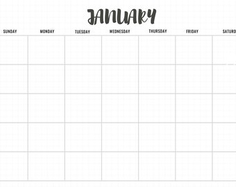 Printable Calendar 2021, , Handlettering, Monthly Calendar, , Desk ...