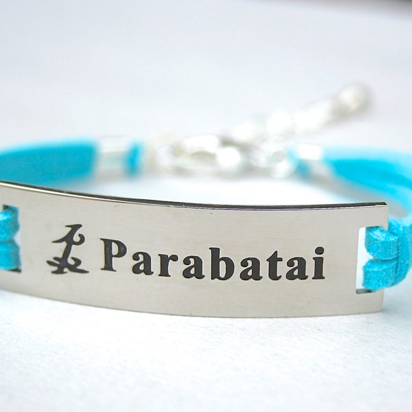 Parabatai , Stainless Steel Charm Bracelet,  Parabatai Shadowhunter inspired Adjustable Faux Suede Leather Bracelet, Gift For Her,ST755