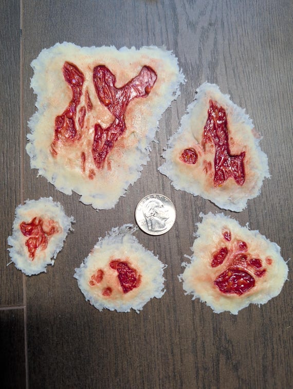 Zombie skin wounds set