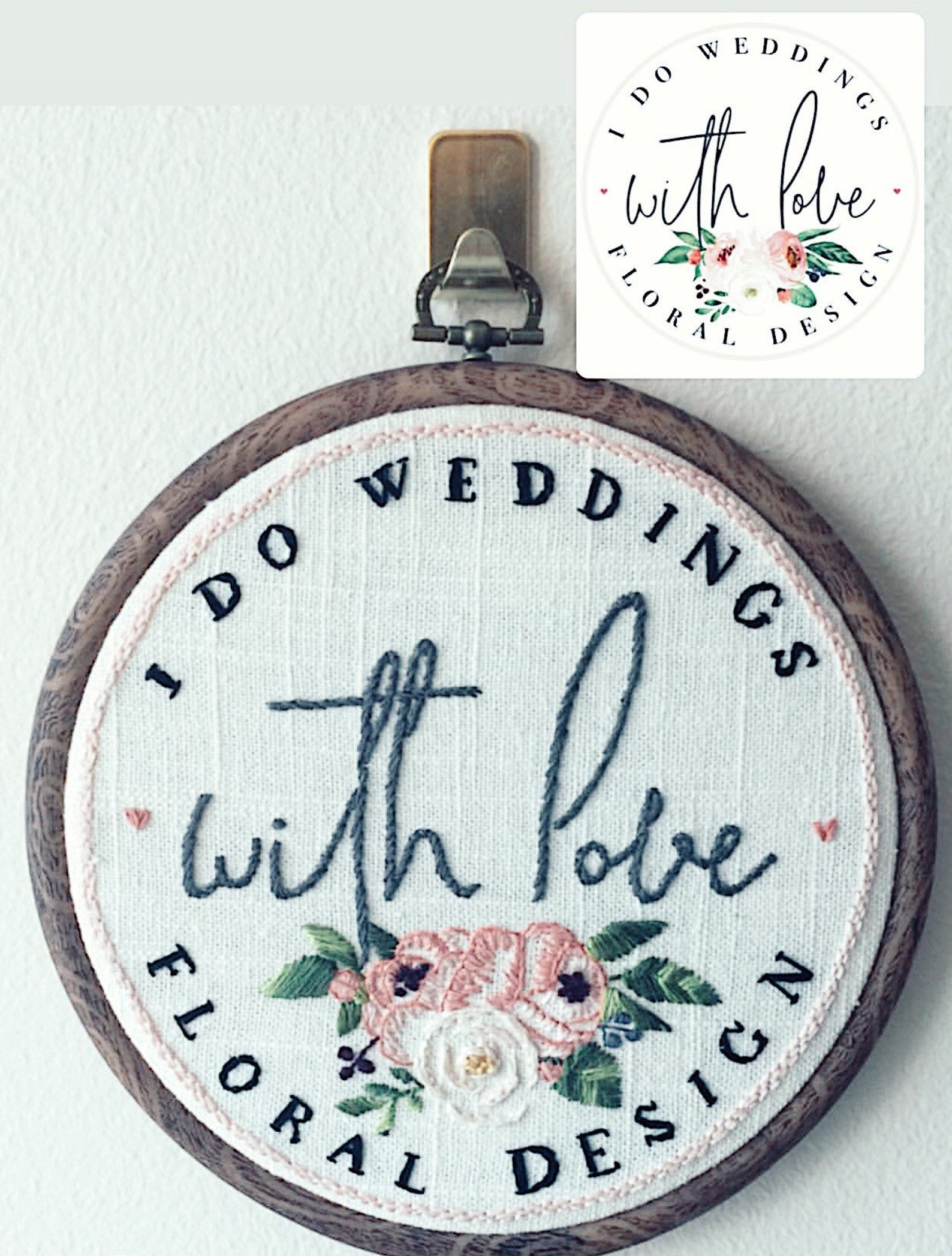 Custom Hand Embroidered Logo // 7 Diameter Needlework Etsy