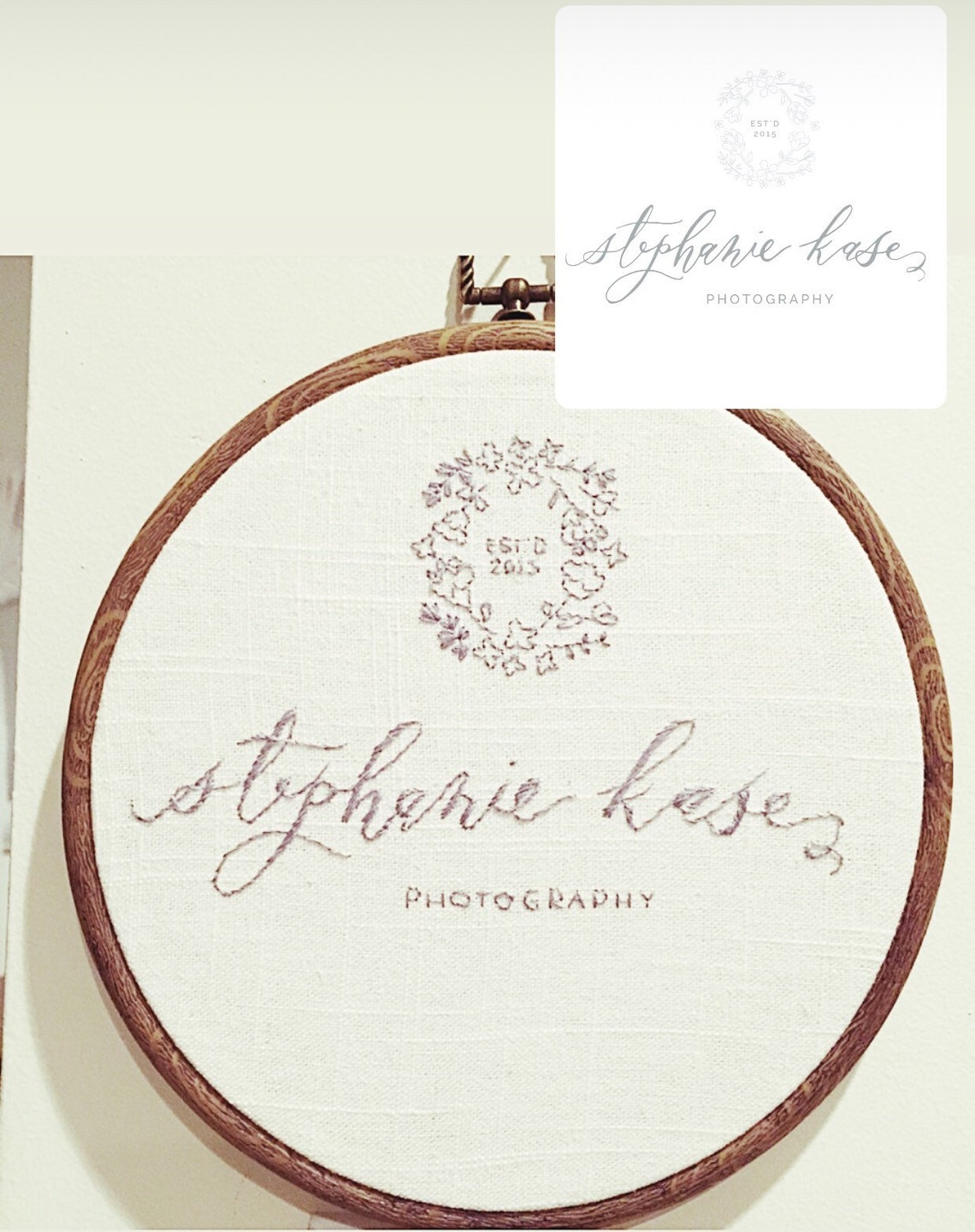 Custom Hand Embroidered Logo // 7 Diameter Needlework Etsy