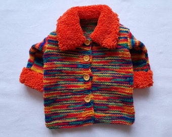 Handknit baby cardigan