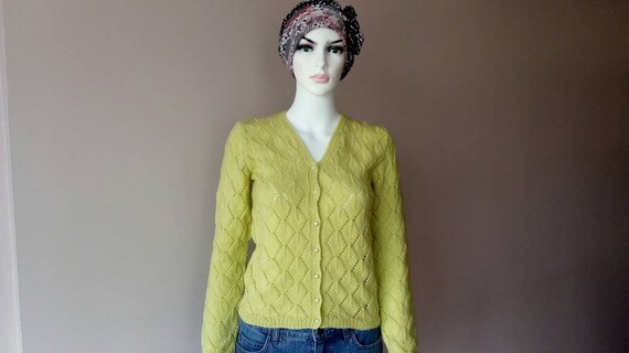 Cardigan Bébé Tricoté Main Vert - Taille 0-6 Mois, Comme Neuf, Fabriqué Au Royaume-Uni