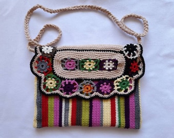 Handmade bag,handcrochet,colorful,cotton yarn