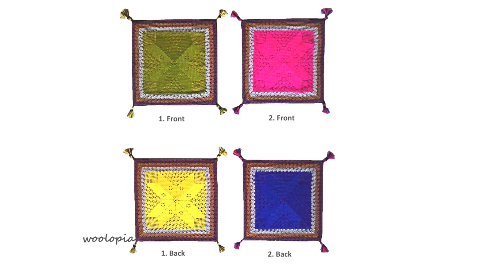 Crochet Cushion Cover Set in Various Colors. Handmade. Etsy