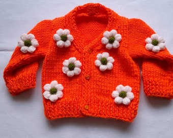 Handknitted baby cardigan