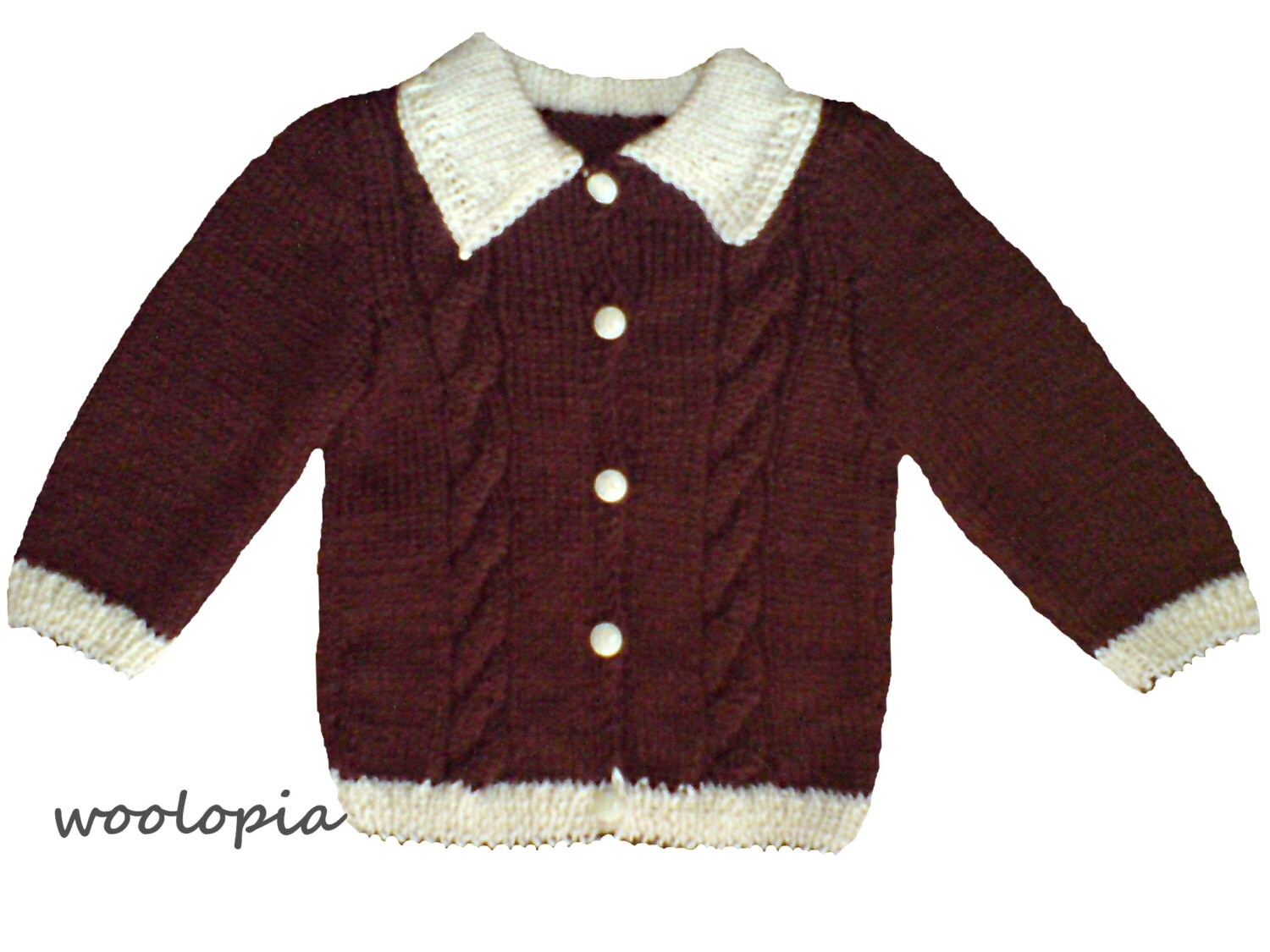 Brown & Creme Hand Knitted Baby Cardigan. Hand Knitted Baby - Etsy