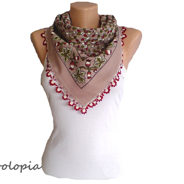 Light Pink Scarf with handmade crochet; lace; oya. . Ethnic scarf. Turkish scarf; Yemeni. Accessories. Women's Accessories.