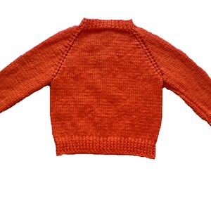 Orange Hand knitted baby cardigan. Hand knitted baby sweater. Hand knitted sweater, cardigan. Knit sweater. Knit jacket. image 2