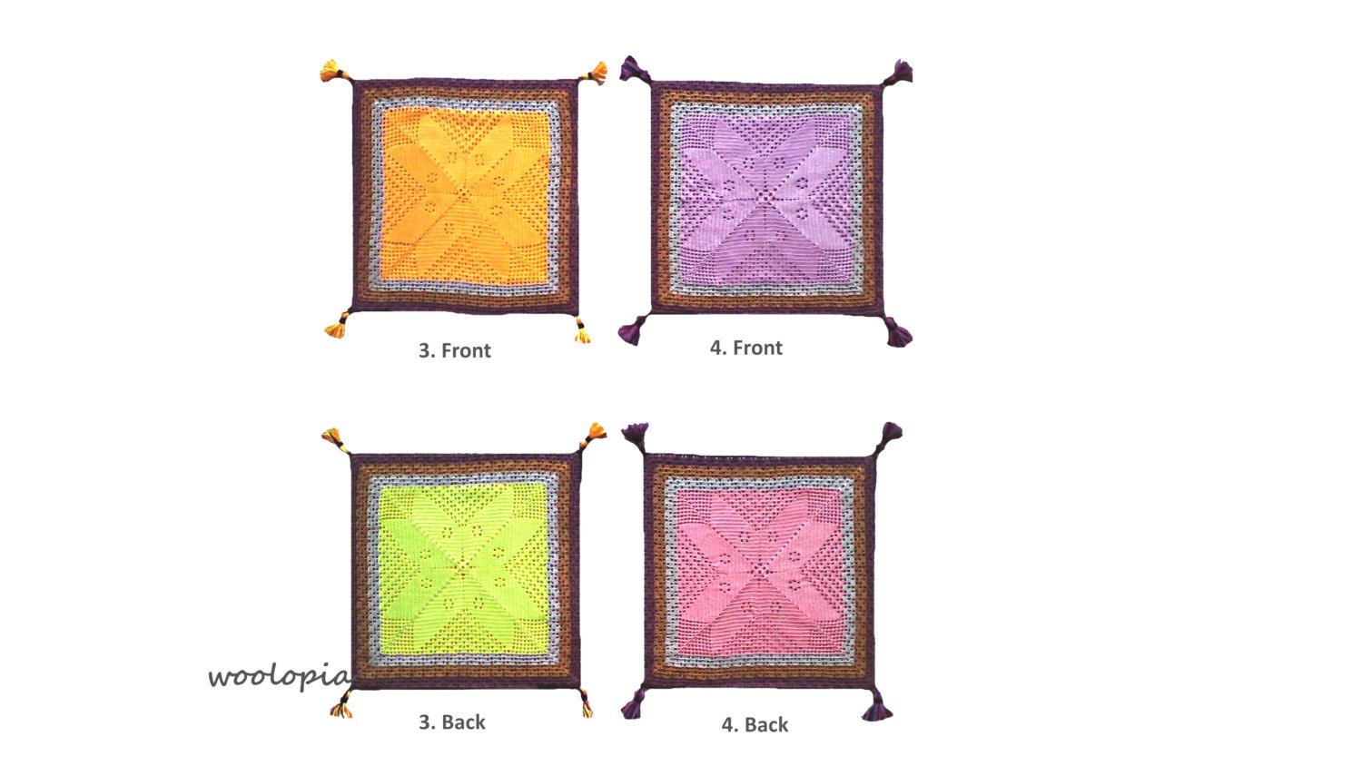 Crochet Cushion Cover Set in Various Colors. Handmade. Etsy