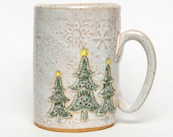 Holiday Trees Handmade Ceramic 16 oz Mug