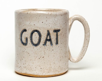 Handmade White Ceramic GOAT Mug