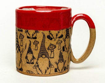 LIMITED EDITION** Red Gnomes Handmade Ceramic 14oz Mug