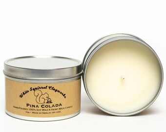 Pina Colada Hand-Poured Soy Candle - 7 oz