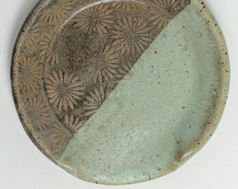 Handmade Ceramic Gray & Blue Spoon Rest